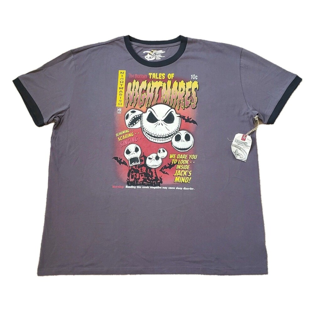 NWT Disney Studio Collection Nightmare Before Christmas Comic Sz XXL Mens Ringer